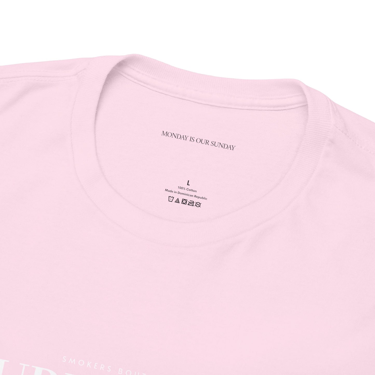 Purple Haze Classic T33 WHITE ON LIGHT PINK